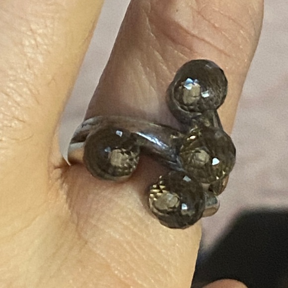 925 Sterling Silver & Faceted Smokey quartz Ring - Picture 16 of 16